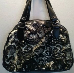 Black Lace Shoulder Bag Purse